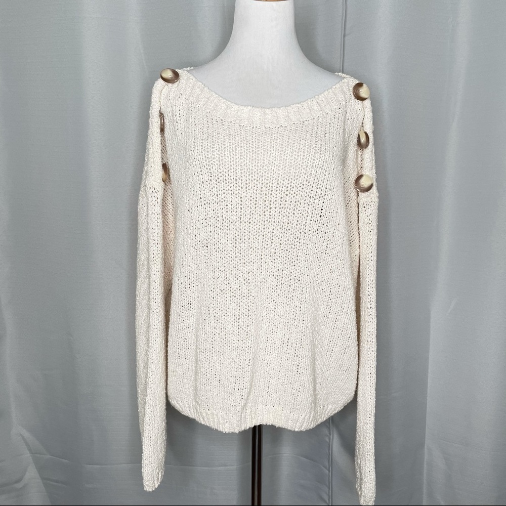 GEORGE boatneck button detail sweater
